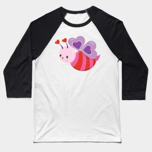 Cute Bee Valentine's day Design Baseball T-Shirt